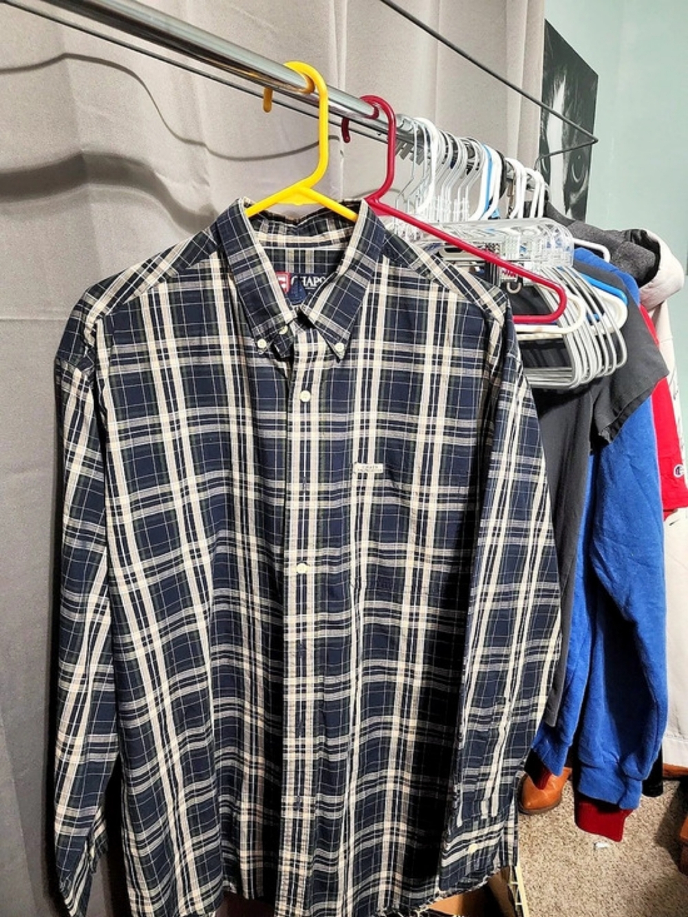 Chaps Men's Plaid Button Down Size Large Like New